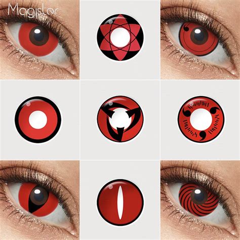 1pair Cosplay Lens Sharingan Eye Contact Anime Cosplay Uchiha Sasuke