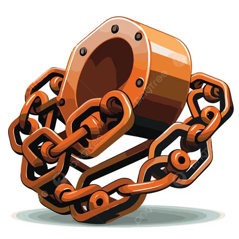 Tow Chain Vector Sticker Clipart Brown Cylinder Surrounded With Chains