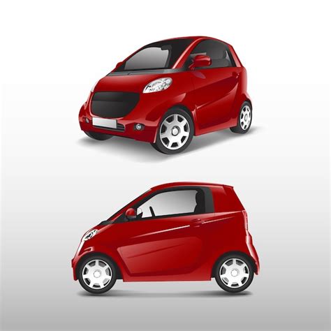 Free Vector Red Compact Hybrid Car Vector