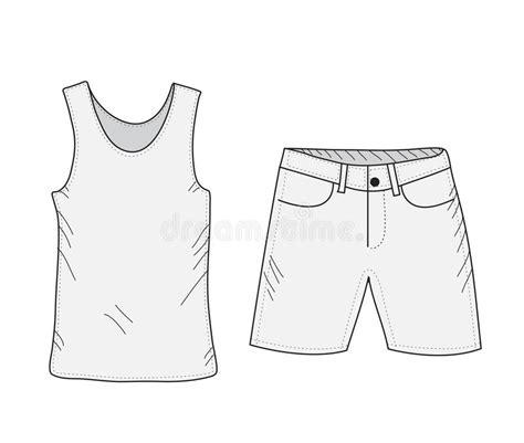 shirt  shorts sketch set    style  hand drawing summer clothes casual style