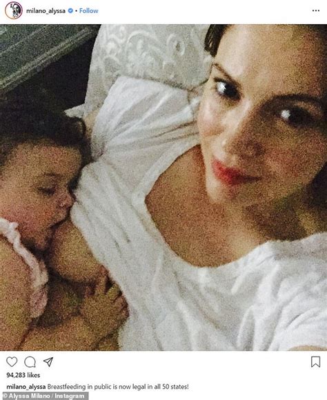 alyssa milano shares snap of herself nursing daughter after public breastfeeding legalized in