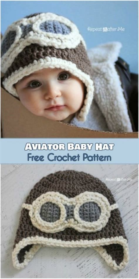 Aviator Baby Crochet Hat Free Pattern