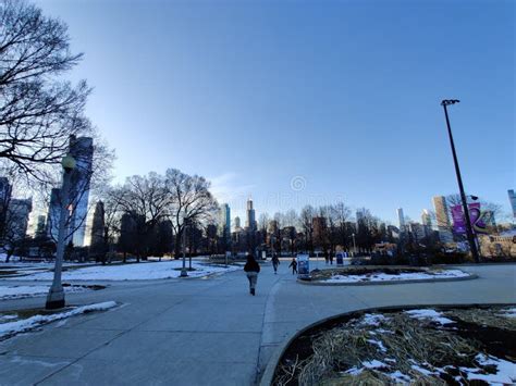 View Of Grant Park Chicago Illinois With Skyline 02 Editorial Stock