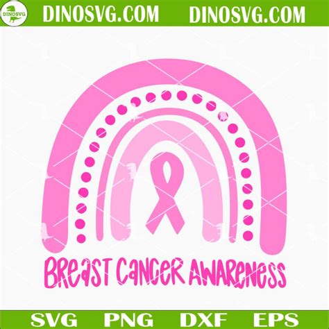 rainbow breast cancer awareness svg pink ribbon breast cancer svg files for cricut dinosvg練
