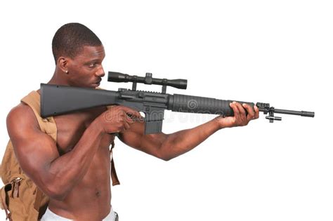 Man With Assault Rifle Stock Photo Image Of Male Minority 45220886
