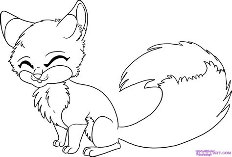 Draw Anime Fox Drago Coloring Page Cute Fox Drawing Fox Coloring My
