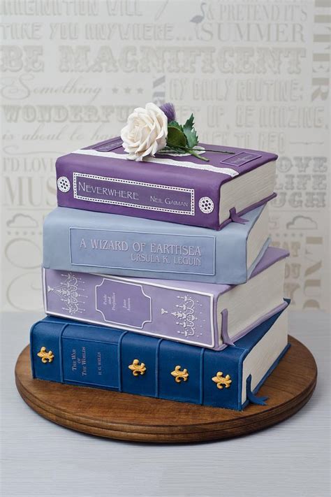 Stack Of Books Wedding Cake Decorated Cake By Joanna Cakesdecor