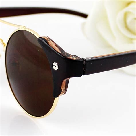 Brown Lenses Gold Round Sunglasses Sheinsheinside