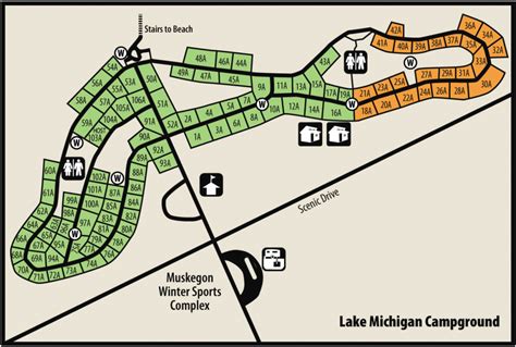 Muskegon State Park Campground Map Printable Map