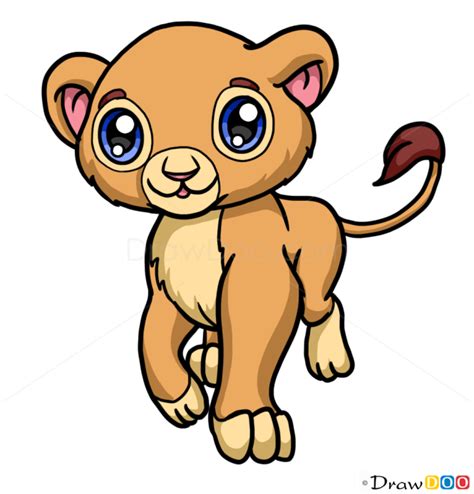 How To Draw Baby Lion Cute Anime Animals