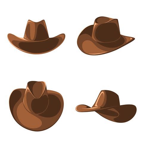 Set Of Cartoon Style Cowboy Hats 1044924 Vector Art At Vecteezy