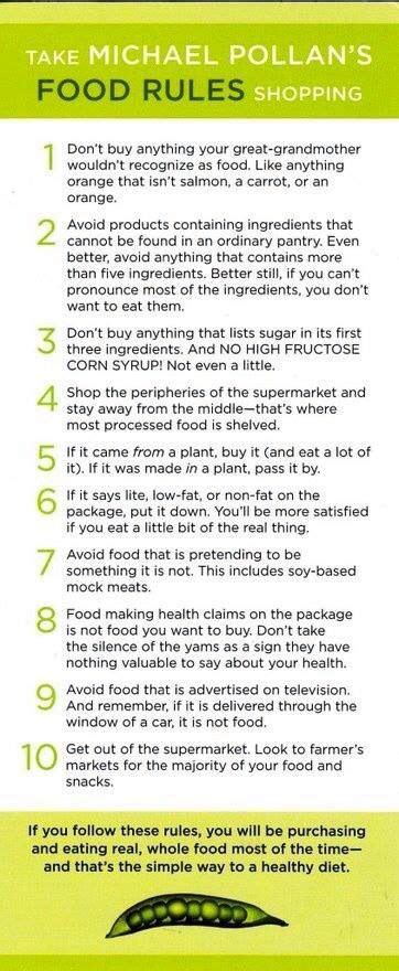 Food Rules For Shopping Food Rules Real Food Recipes Healthy Living