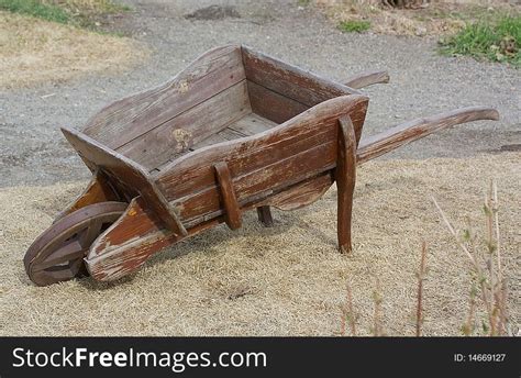 Old Empty Wooden Wheelbarrow Free Stock Images And Photos 14669127