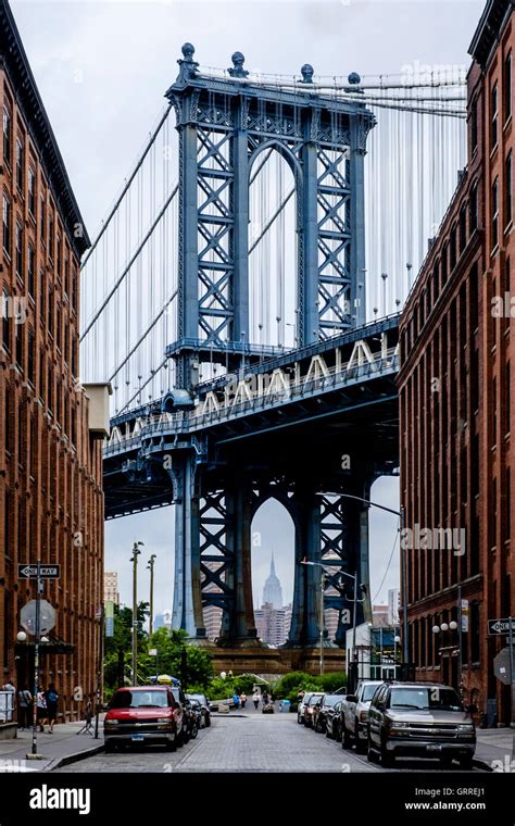 The Famous View Of The Manhattan Bridge As Seen From Brooklyn Down