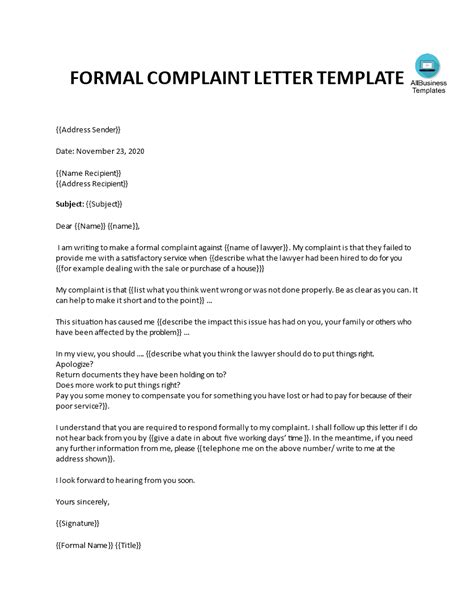 Best Letter Format Best Complaints Letter Format Example