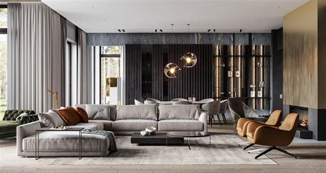 Black and grey color combo wall texture looks quite brilliant as shown in the above design. Captivating Modern Glamour In Grey, Gold And Green Home ...