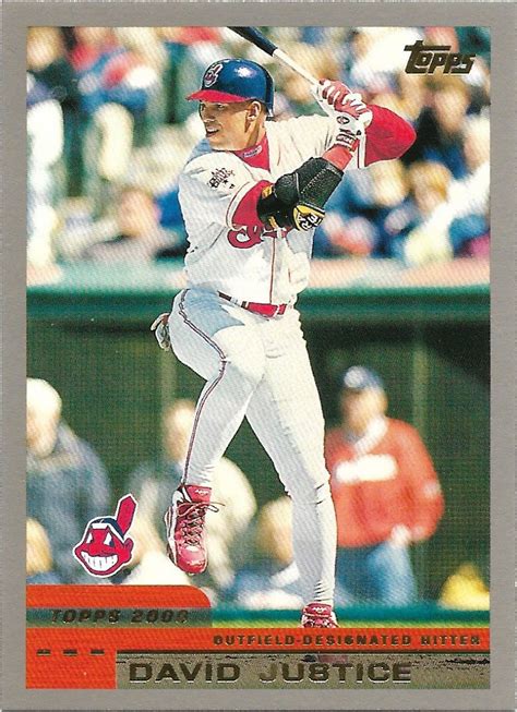 This dude had it all … good looks. David Justice 2000 Topps #66 Cleveland Indians Baseball Card