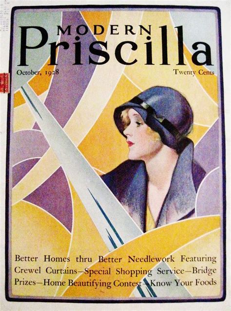 Vintage Oct1928 Art Deco Cover Of Modern Priscilla Magazine Cover