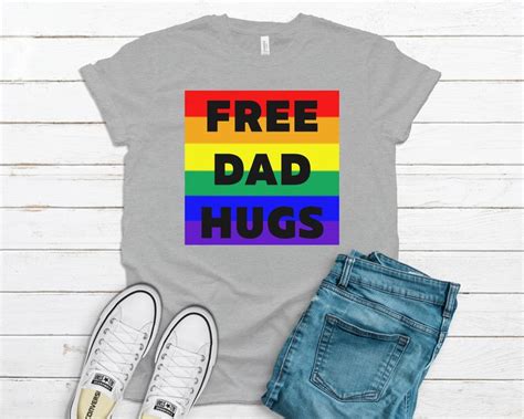 free dad hugs shirt lgbtq ally rainbow gay shirt pride etsy