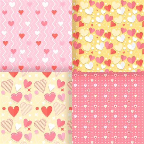 Free Vector Flat Valentines Day Patterns Pack