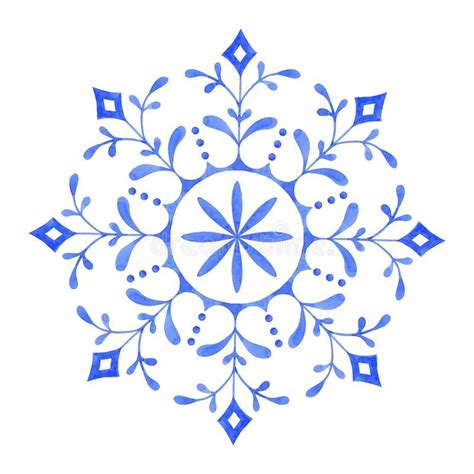 Hand Painted Decorative Watercolor Snowflake Royalty Free Illustration