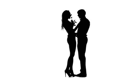 Two Lovers Man Silhouette White Background The Feeling Of Love