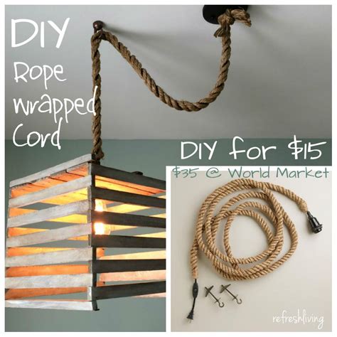 Diy Rope Wrapped Pendant Cord Rope Pendant Light Diy Pendant Light