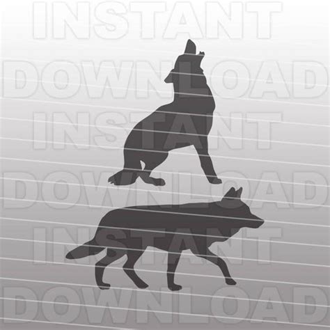 Coyote Svg Filehowling Coyote Svg Filehunting Svg Etsy
