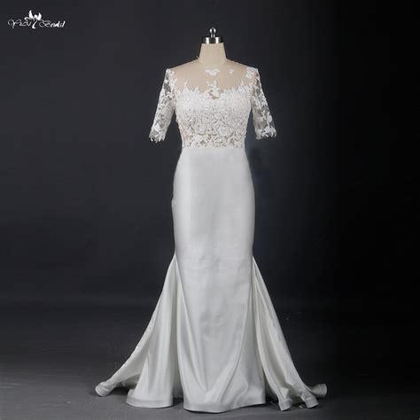 Sexy Backless See Through Corset Lace Mermaid Wedding Dress 2016 Satin