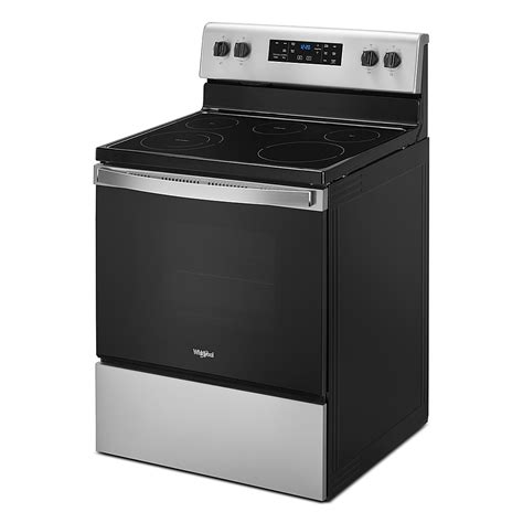 whirlpool 5 3 cu ft freestanding electric range with self cleaning and frozen bake™ stainless