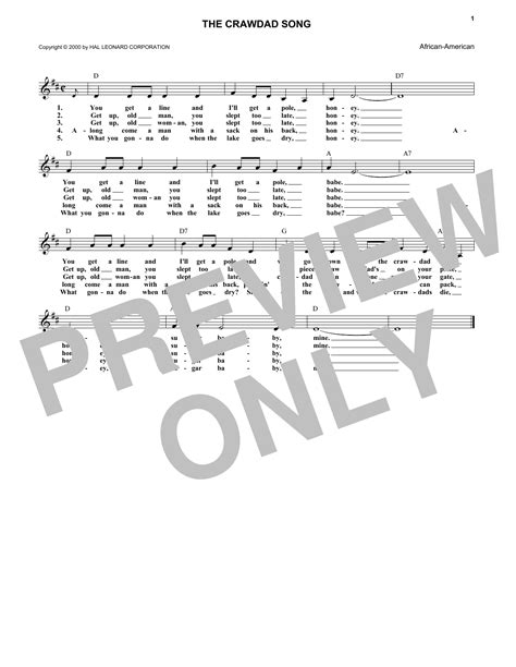 Traditional The Crawdad Song Sheet Music Hot Sex Picture