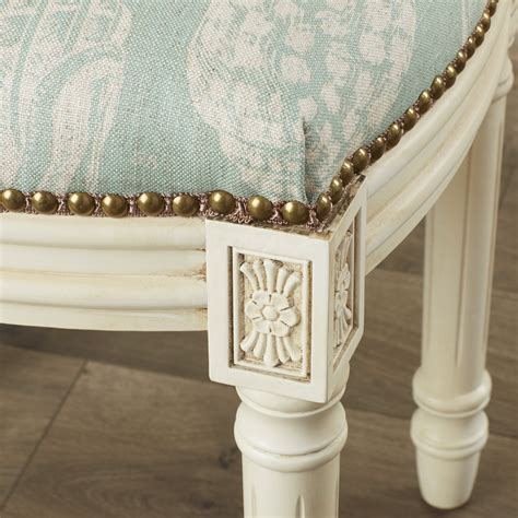 123 creations coastal seashells linen upholstered vanity stool and reviews wayfair