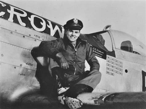 Bud On His P 51d Mustang Old Crow 8x10 Bud Anderson To Fly And Fight