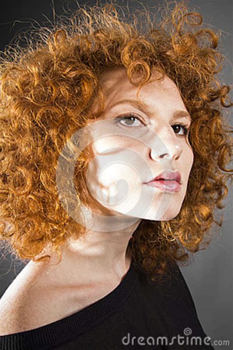Redhead Curly Young Woman Stock Image Image Of Sensuality 80141531
