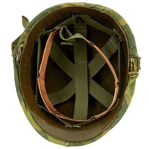 Original Us Vietnam War Usmc M1 Helmet With Decorated Reversible Cam