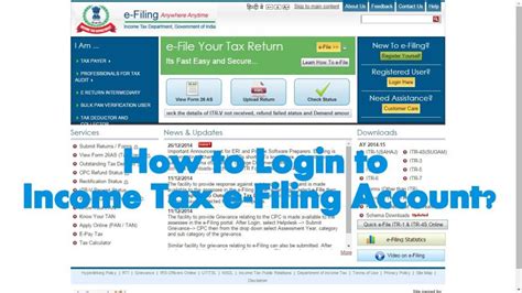 Income Tax Login And E Filing Itr Account Registration In India