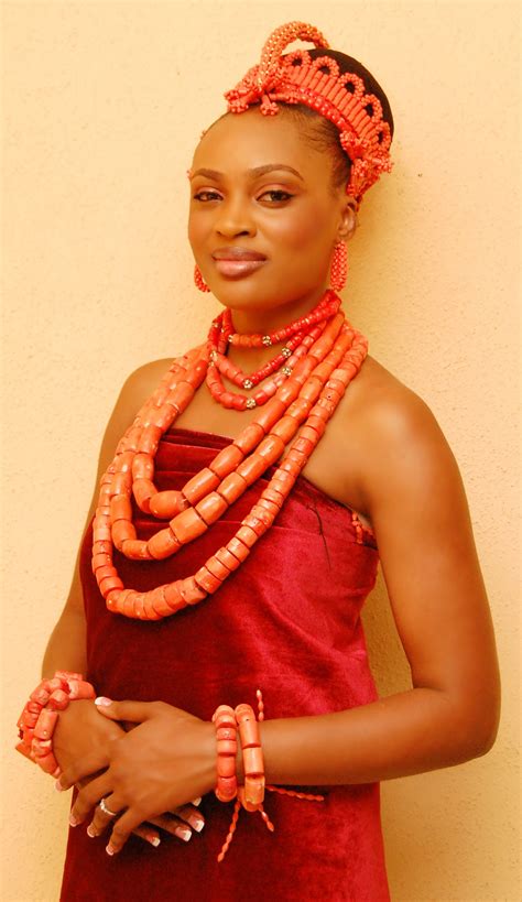 Edo Bride Nigerian Weddings Edo Brides Nigerian Weddings Crochet Necklace Coral Bridal My