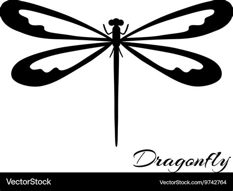 Black And White Dragonfly Royalty Free Vector Image