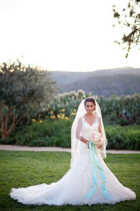 Something Blue Ribbon Bridal Bouquet Pastel Wedding Wedding Dresses