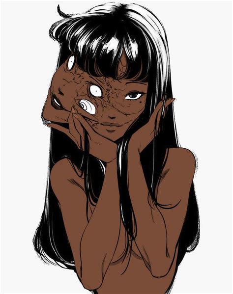 Tomie Kawakami Icon Drawing Poses Anime Demon Gothic Fashion Black