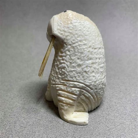 Carving Walrus Inquisitive Carved Of Walrus Tusk Ivory By Carson