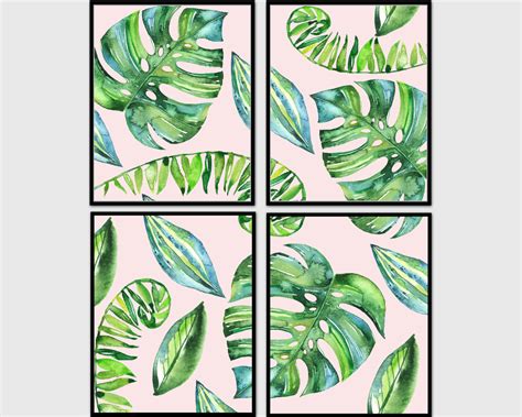 Download and print this free monogram maker. Tropical leaf print palm leaves print set palm leaf print