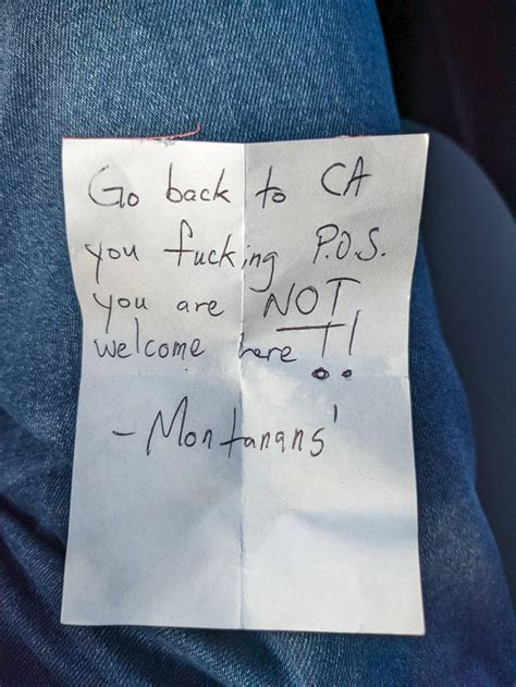 Thanks Montana Got This Note In The Planet Fitness Parking Lot Rhelena