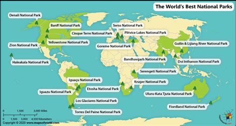 The Worlds Best National Parks Map Most Visited National Parks In The World