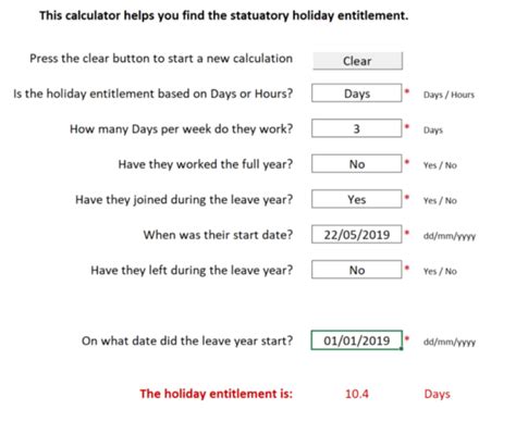 Free Holiday Entitlement Calculator For Uk