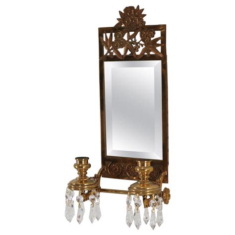 Shop wayfair for the best mirror candle sconce. Antique Brass 2 Candle Mirror Wall Sconce 16 Crystal ...