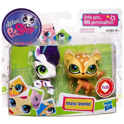 Littlest Pet Shop Totally Talented Pets Zebra And Cheetah Figures 2 Pack