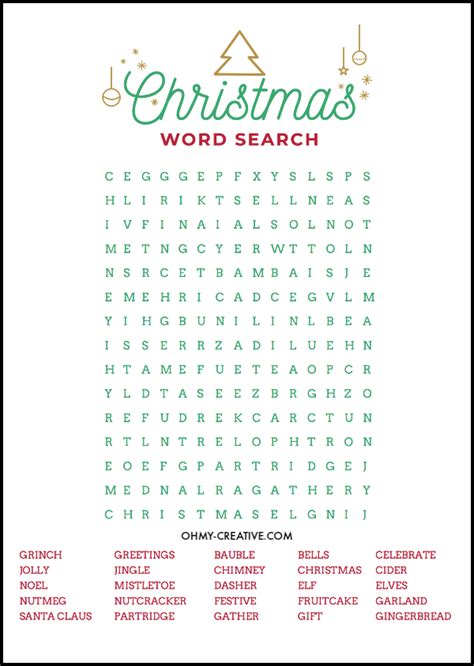 All of these christmas word searches use the same word lists. Free Christmas Word Search Printable For Kids - Oh My Creative