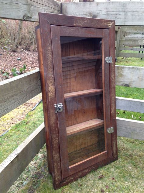 Reclaimed Wood Medicine Cabinet Made From Old Fir Shelves And Flooring