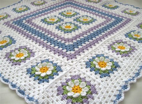 Crochet Afghan Squares Crochet Crochet Cotton Baby 1st Flower
